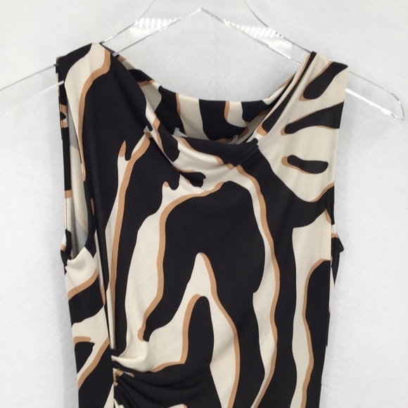 DVF Diane von Furstenberg Glasmary Zebra Shadow tan stripe silk dress new 2 - Picture 5 of 8